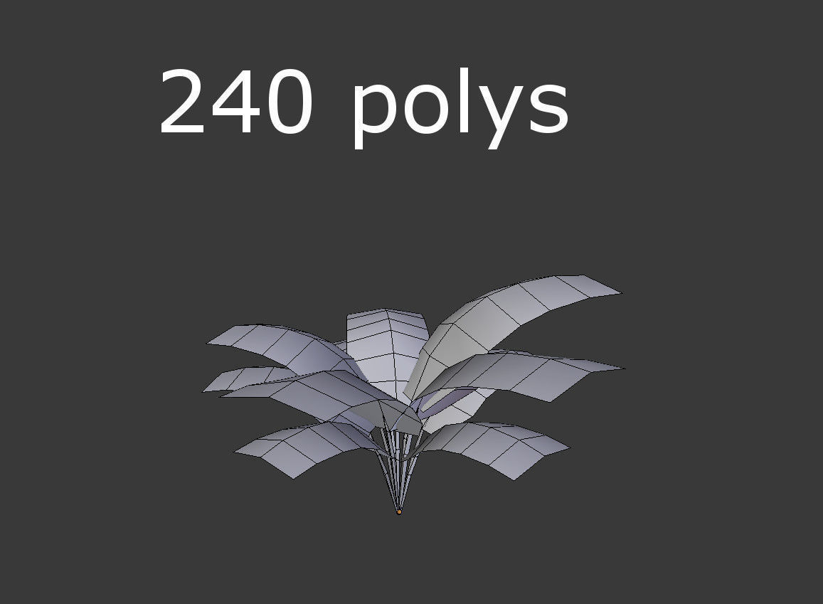 low poly tropical foliage Low-poly 3D model_4