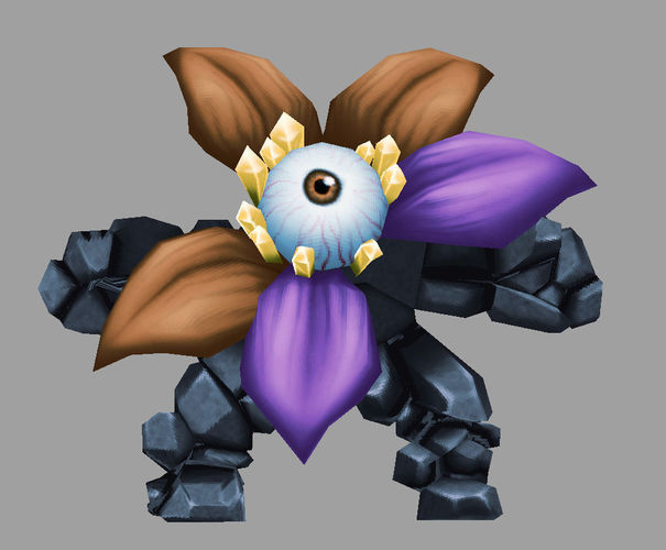 model tree flower with eye Low-poly 3D model