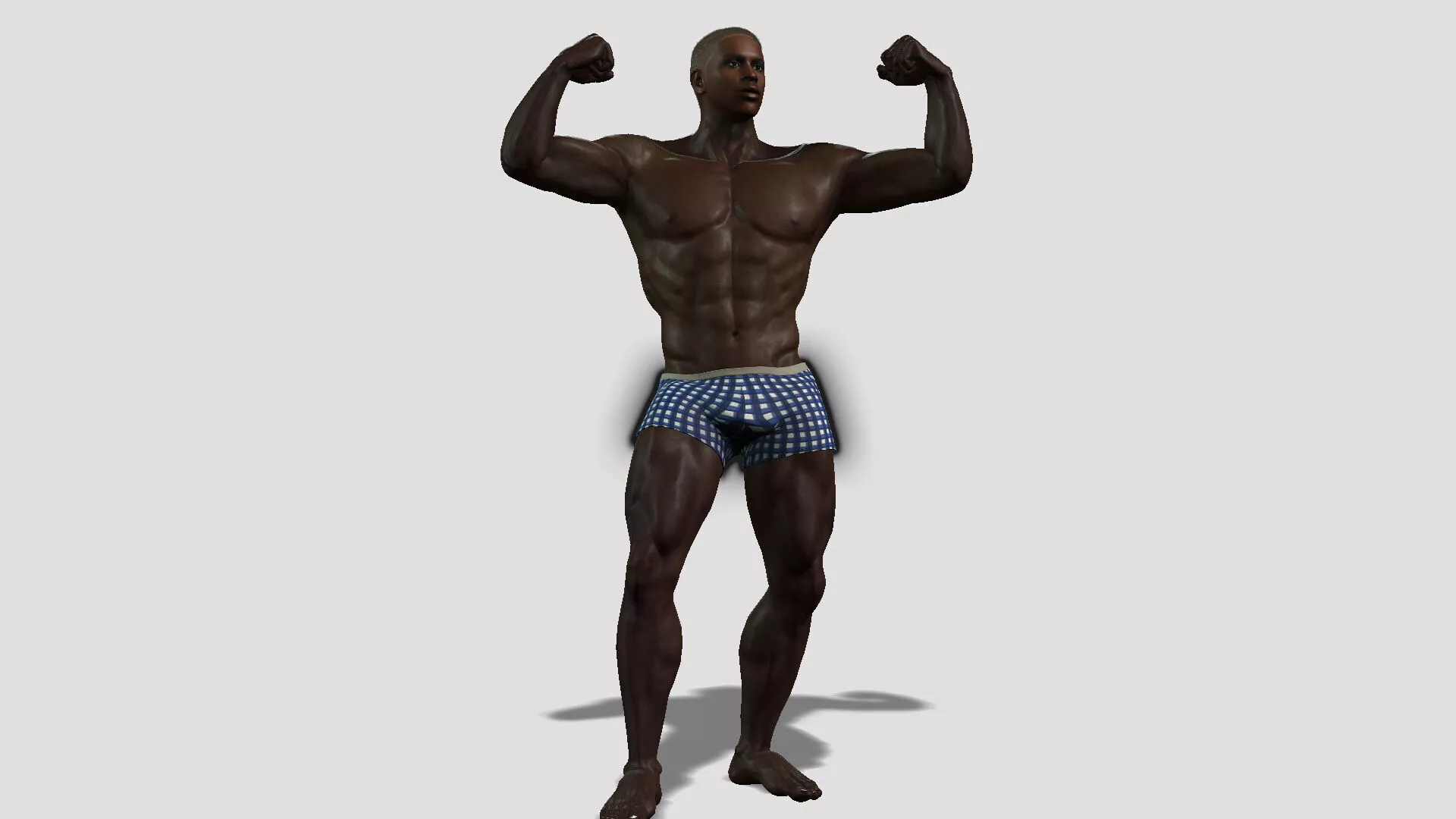 Muscular Black Male 3D model