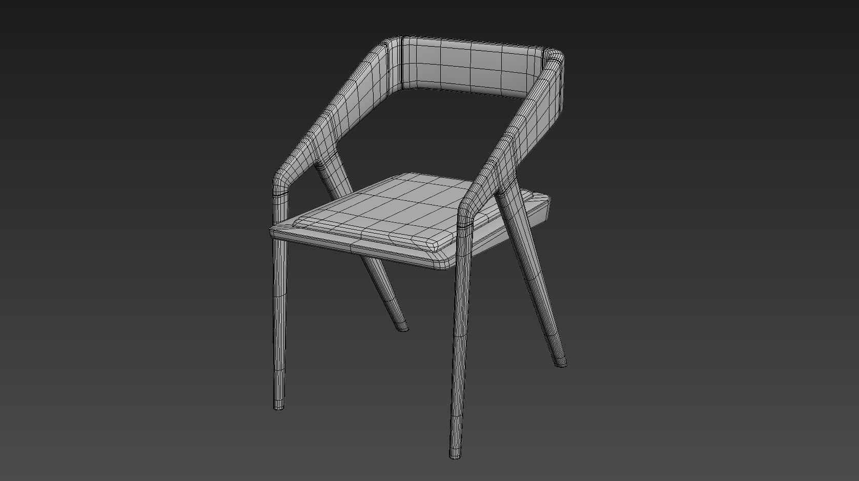 Modern Chair Low-poly 3D model_3