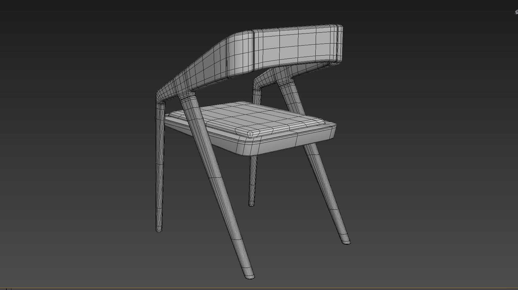 Modern Chair Low-poly 3D model_5