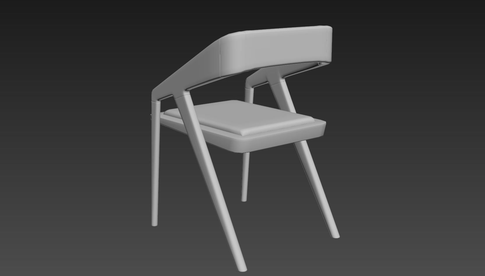 Modern Chair Low-poly 3D model_2