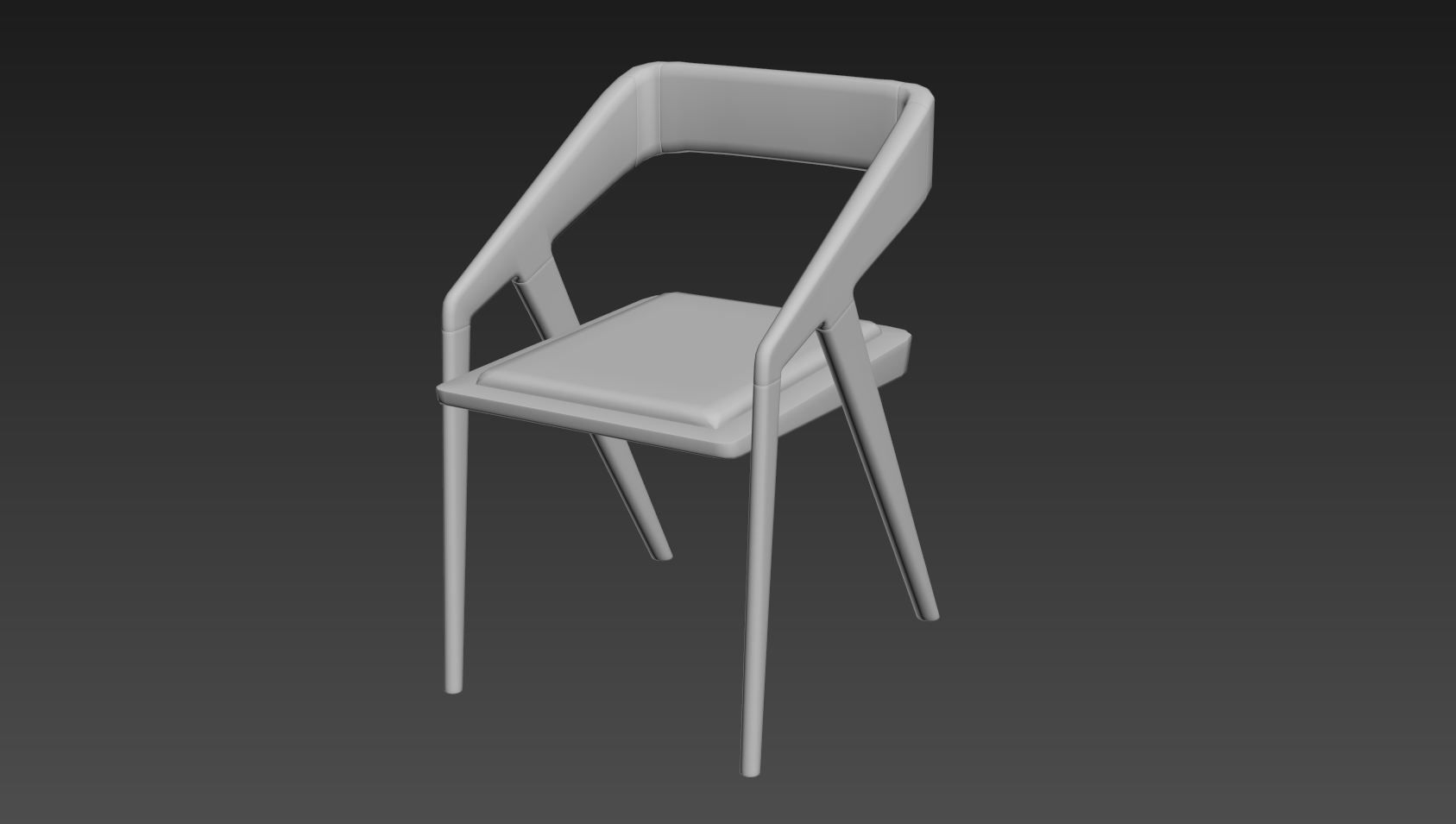Modern Chair Low-poly 3D model_4