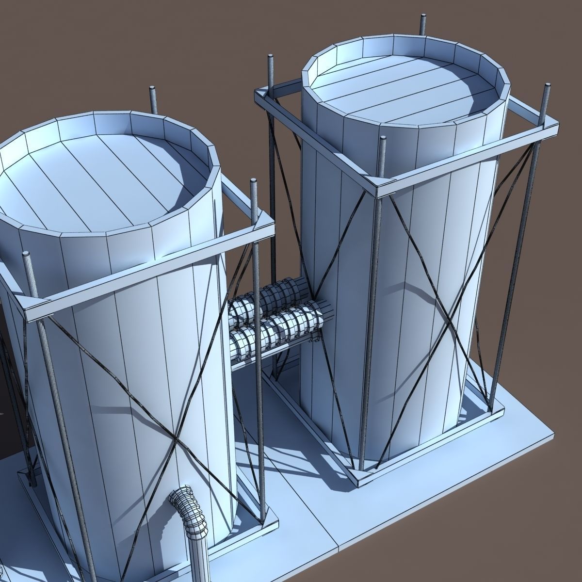 Factory Building BUNDLE Low-poly 3D model_41