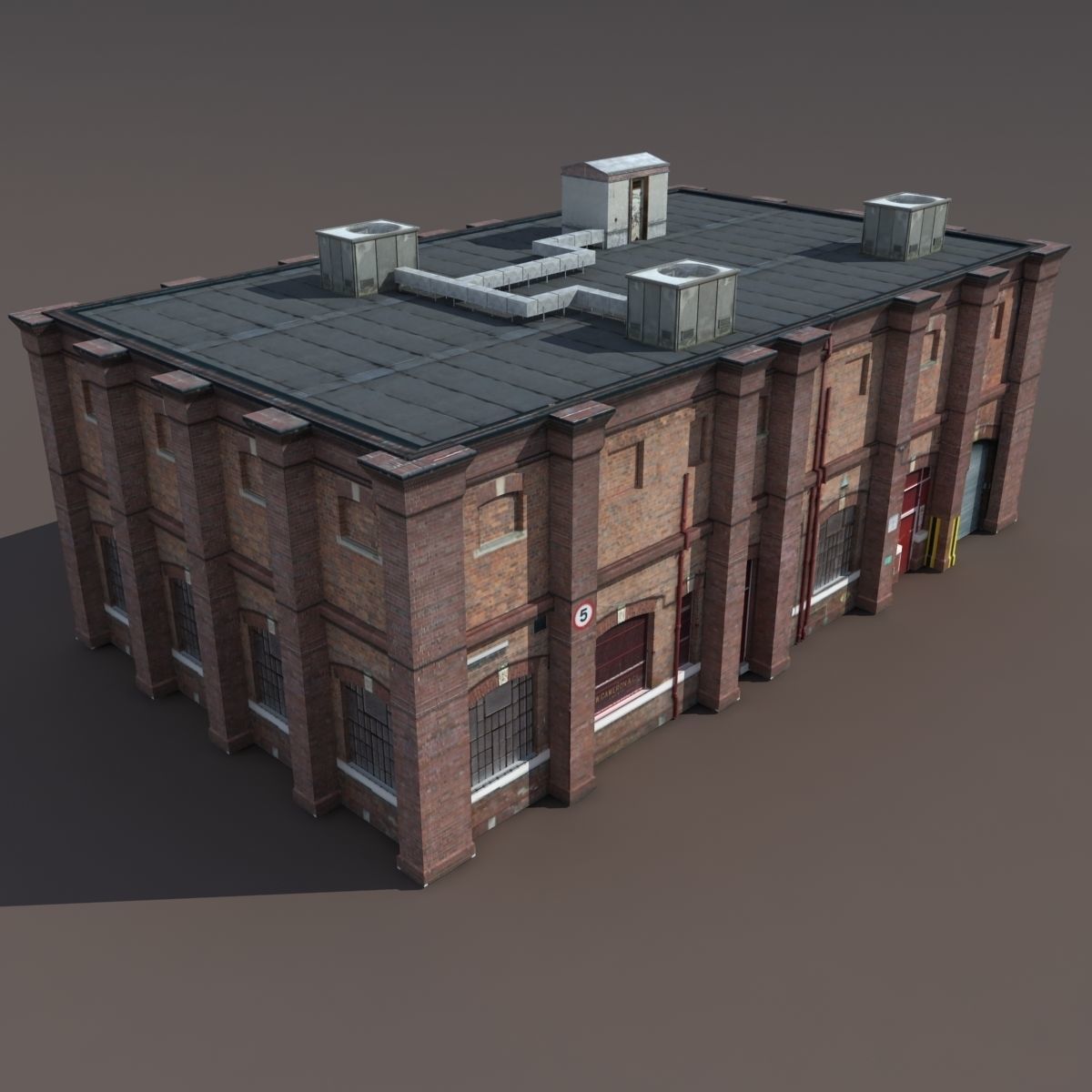 Factory Building BUNDLE Low-poly 3D model_45