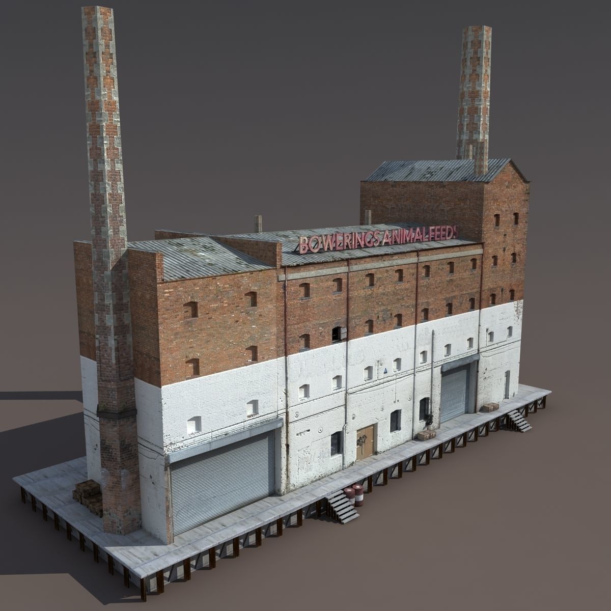 Factory Building BUNDLE Low-poly 3D model_2