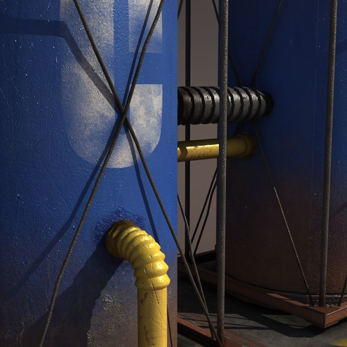 Factory Building BUNDLE Low-poly 3D model_23