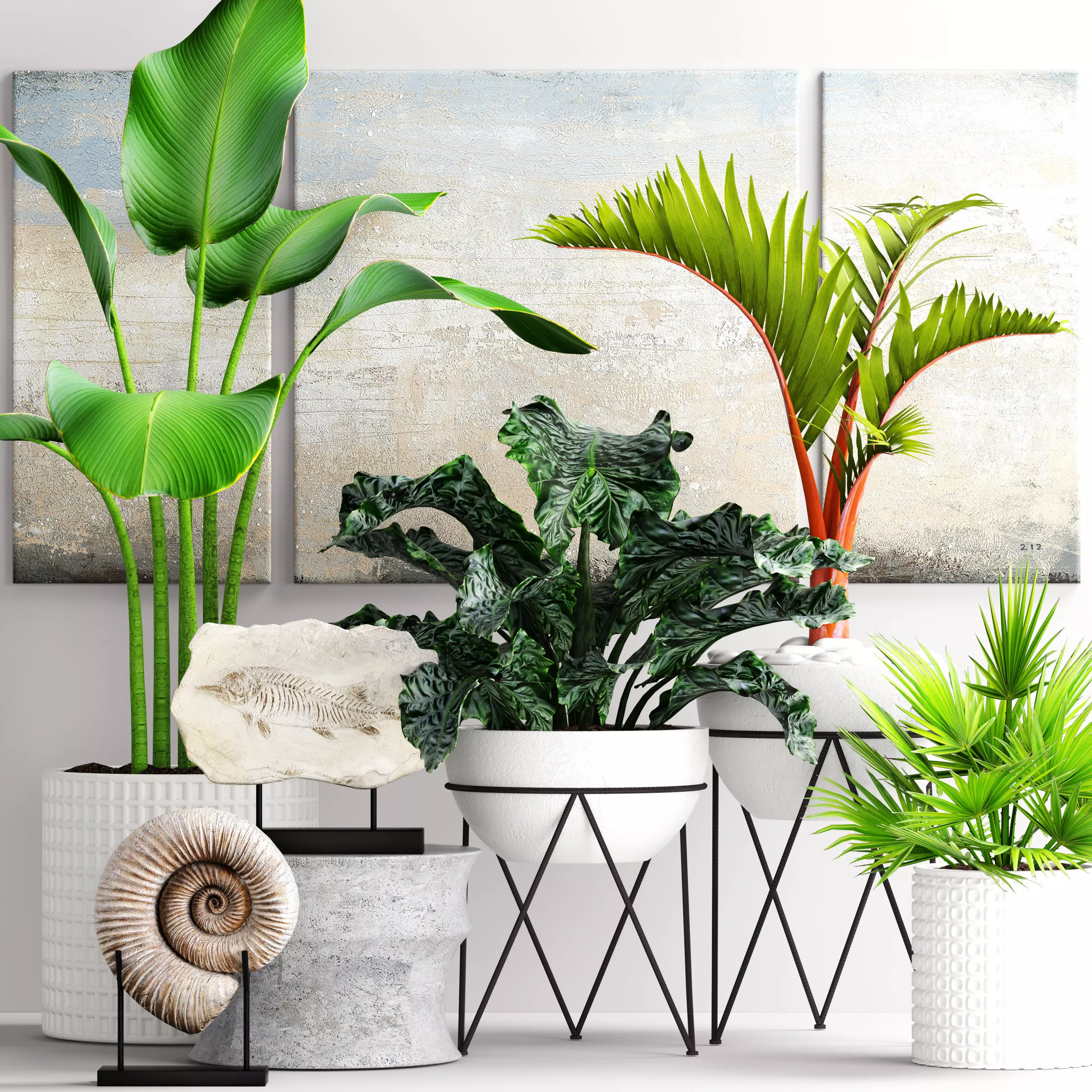 Plants collection pot 3D model
