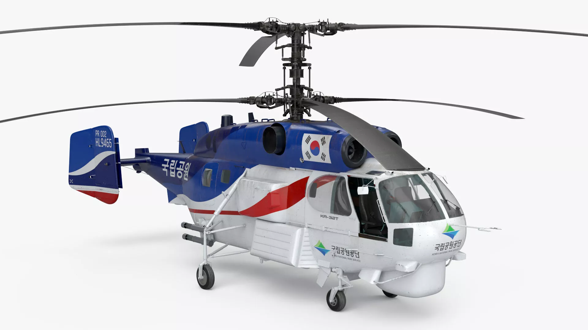 KA-32T Helicopter Operated South Korea with Interior Rigged 3D model