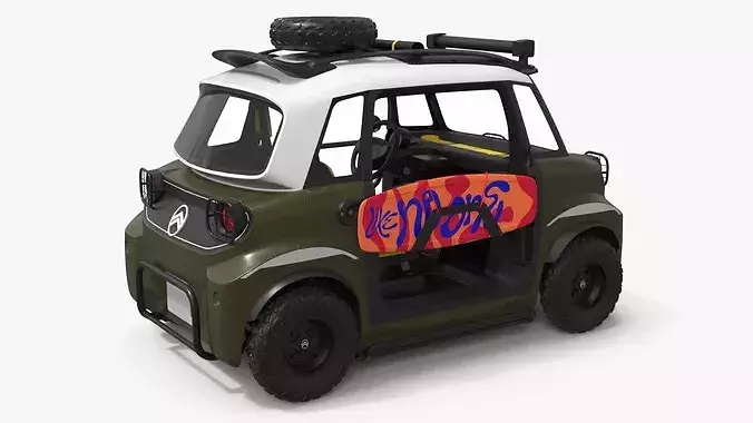 Citroen Ami Roof Spare Compact EV Khaki 3D model 6