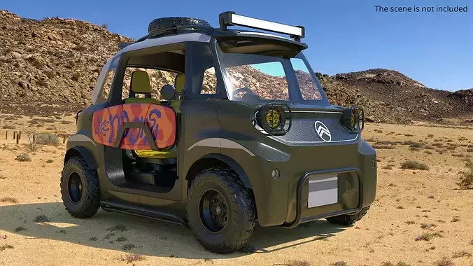 Citroen Ami Roof Spare Compact EV Khaki 3D model 3