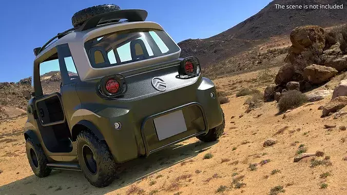 Citroen Ami Roof Spare Compact EV Khaki 3D model 2