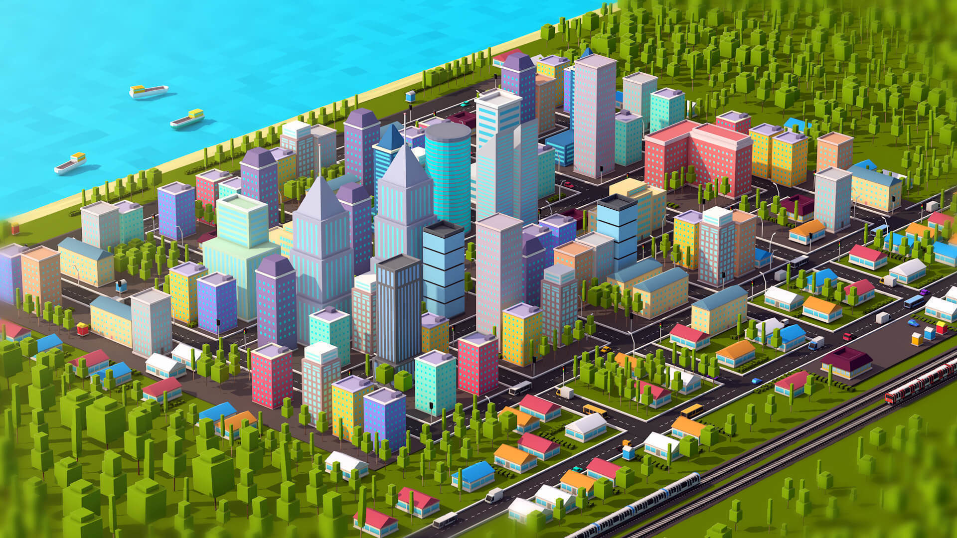 Low Poly City Pack 3 Low-poly 3D model_4