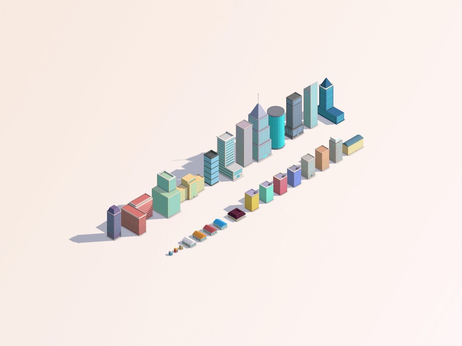 Low Poly City Pack 3 Low-poly 3D model_5