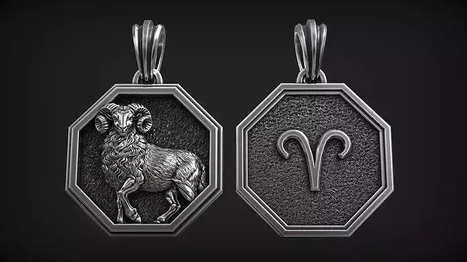Aries Zodiac Sign Ram Horoscope Astrology Necklace