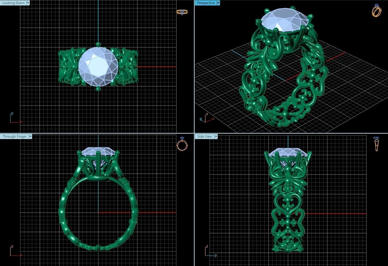 Ring R0028 3D print model_3