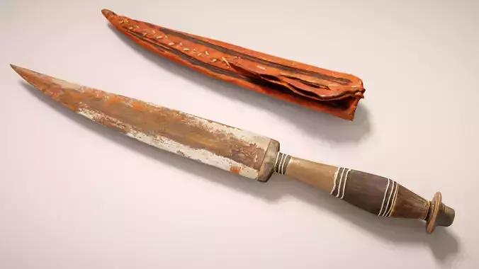 Pointy Decorated Dagger Low-poly 3D model