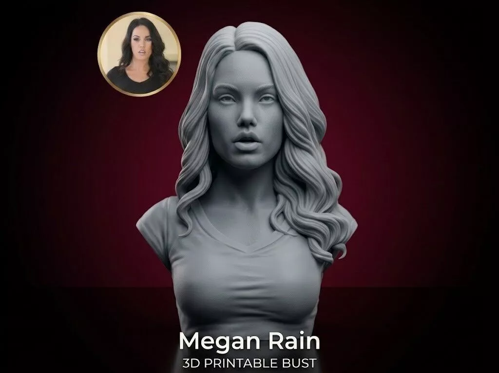 Megan Rain bust 3D print model
