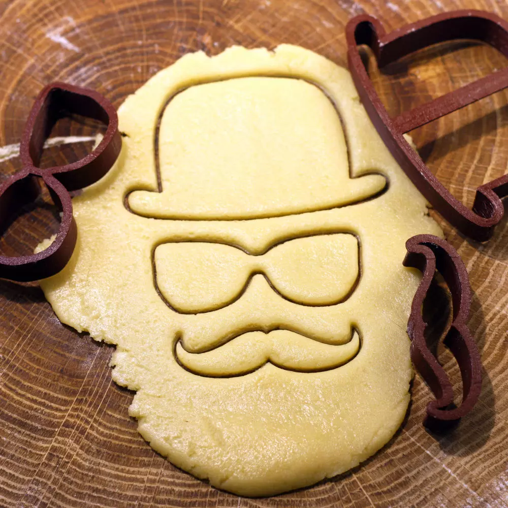 Set hat glasses mustache cookie cutter for professional Free 3D print model