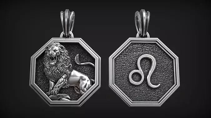 Leo Zodiac Sign Lion Horoscope Astrology Pendant