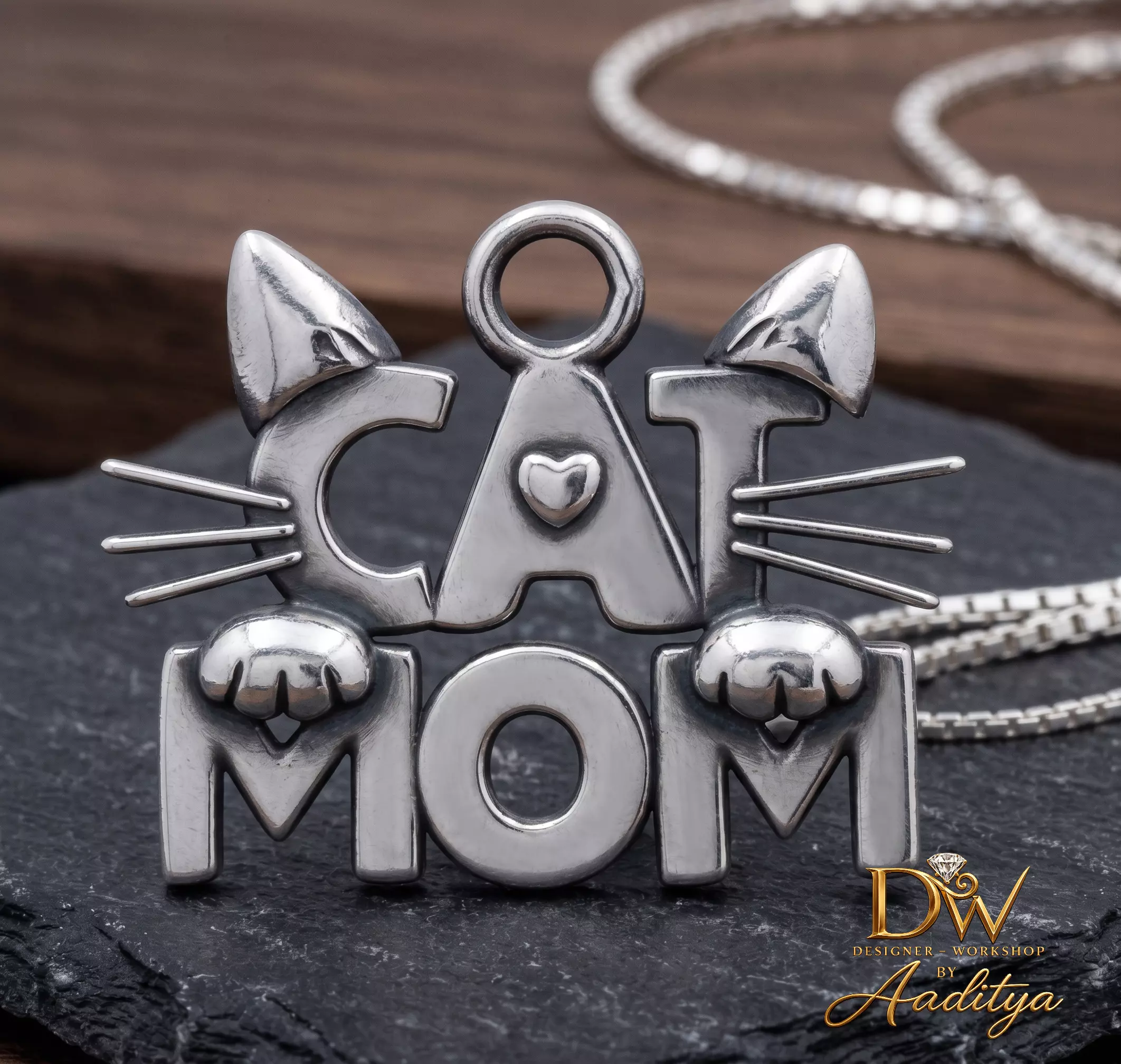 Cat Mom pendant 3D print model