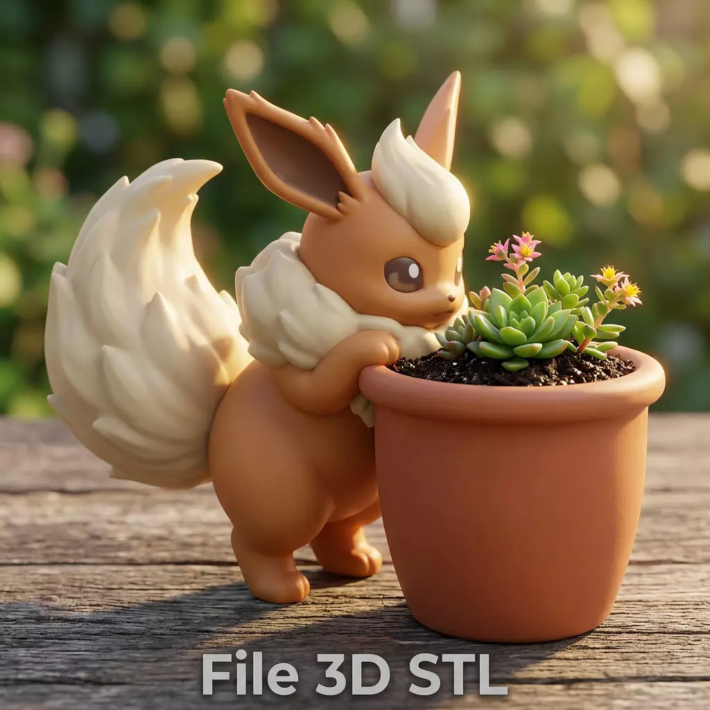 Flareon Planter Pot Pokemon Inspired Home Decor 3D print model