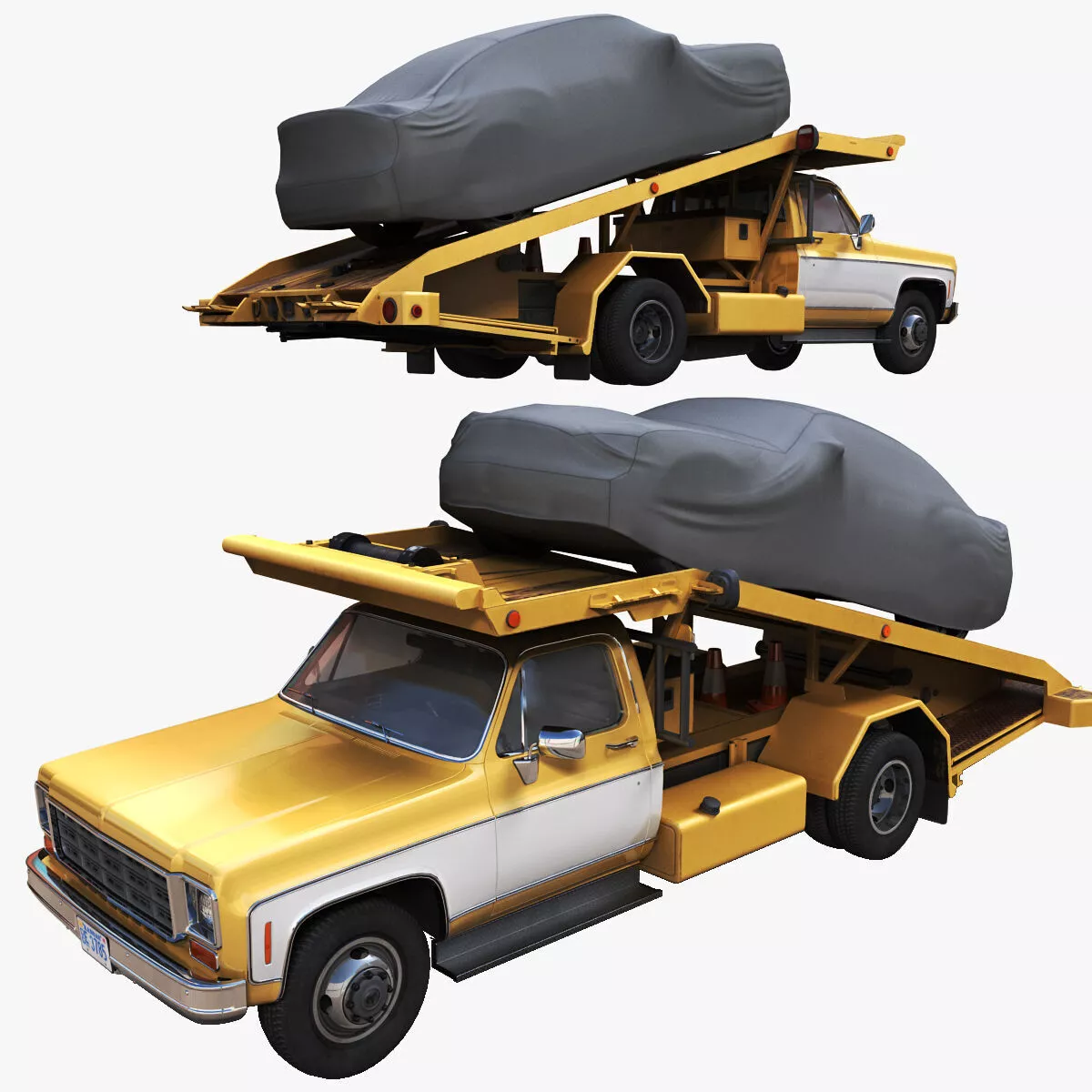 American hauler tow truck Low-poly 3D model