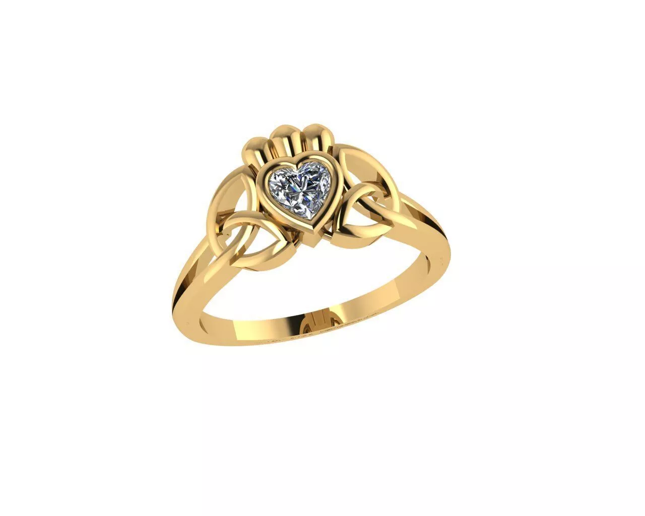 Heart Shape Diamond Rings 3D print model