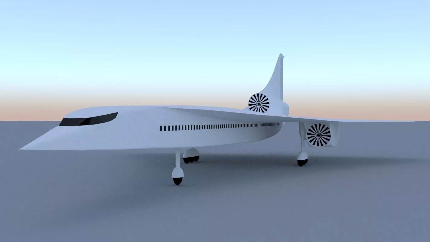New Supersonic Passenger Aircraft Low-poly 3D model