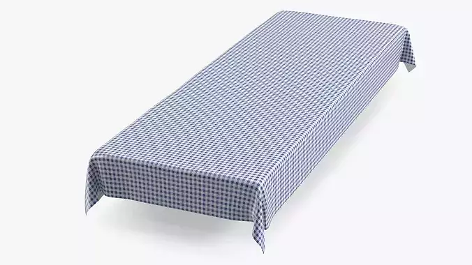 Blue Check Tablecloth 3D model