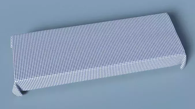 Blue Check Tablecloth 3D model 4