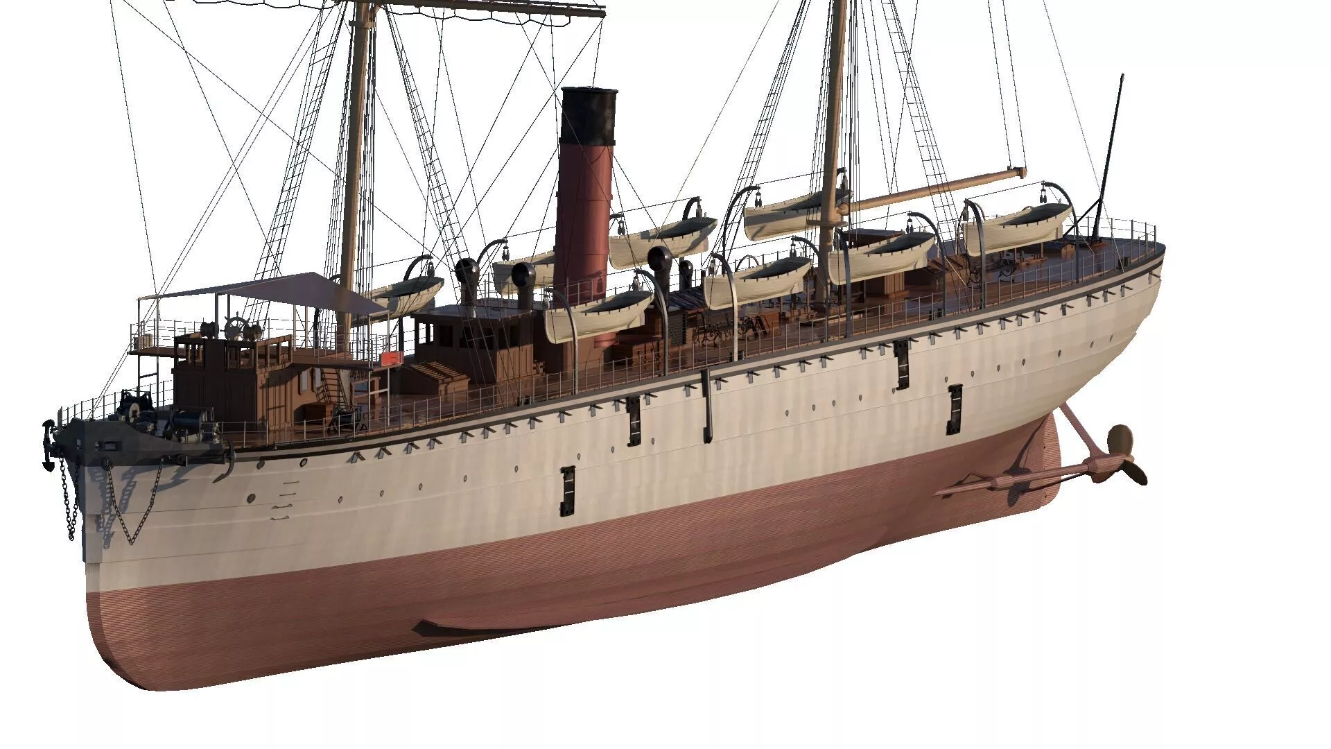 JAPANESE NAVY MERCHANT SHIP LATE 19TH CENTURY 3D model