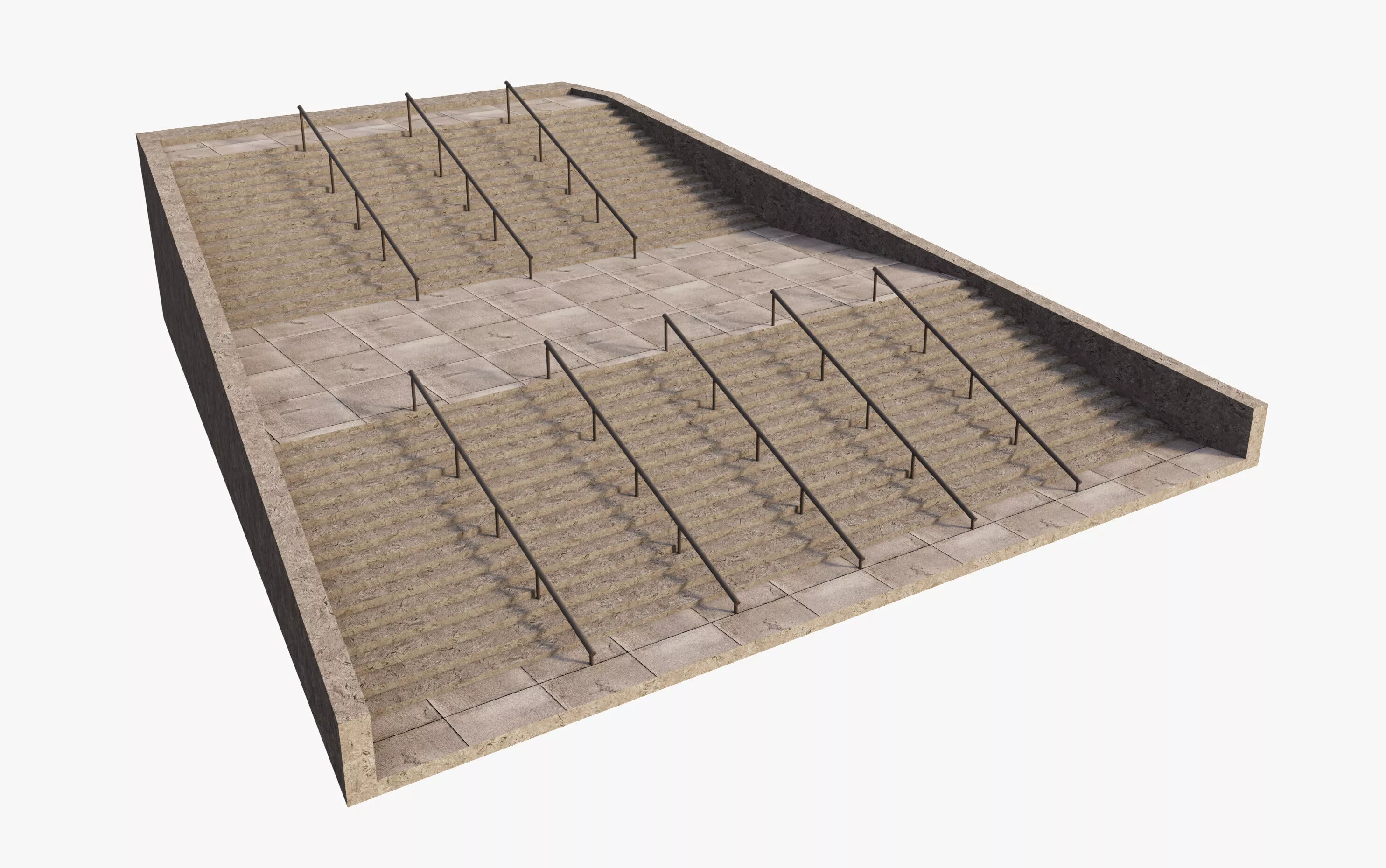 Big Ramp Stairs Free 3D model