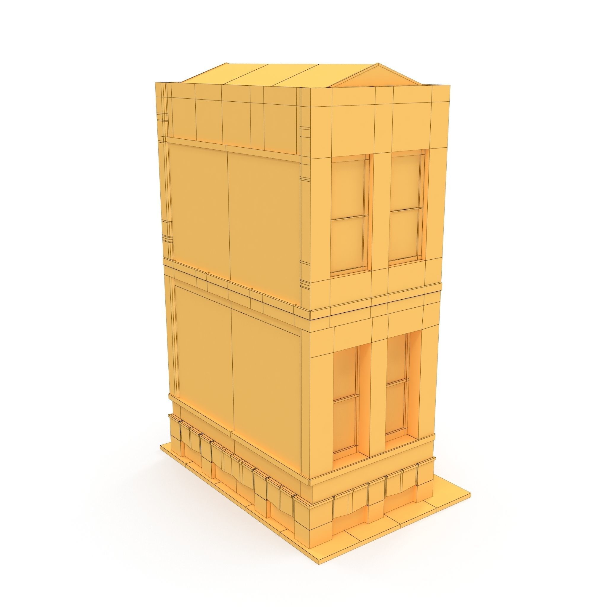 Tenement Low Poly 160 Low-poly 3D model_9