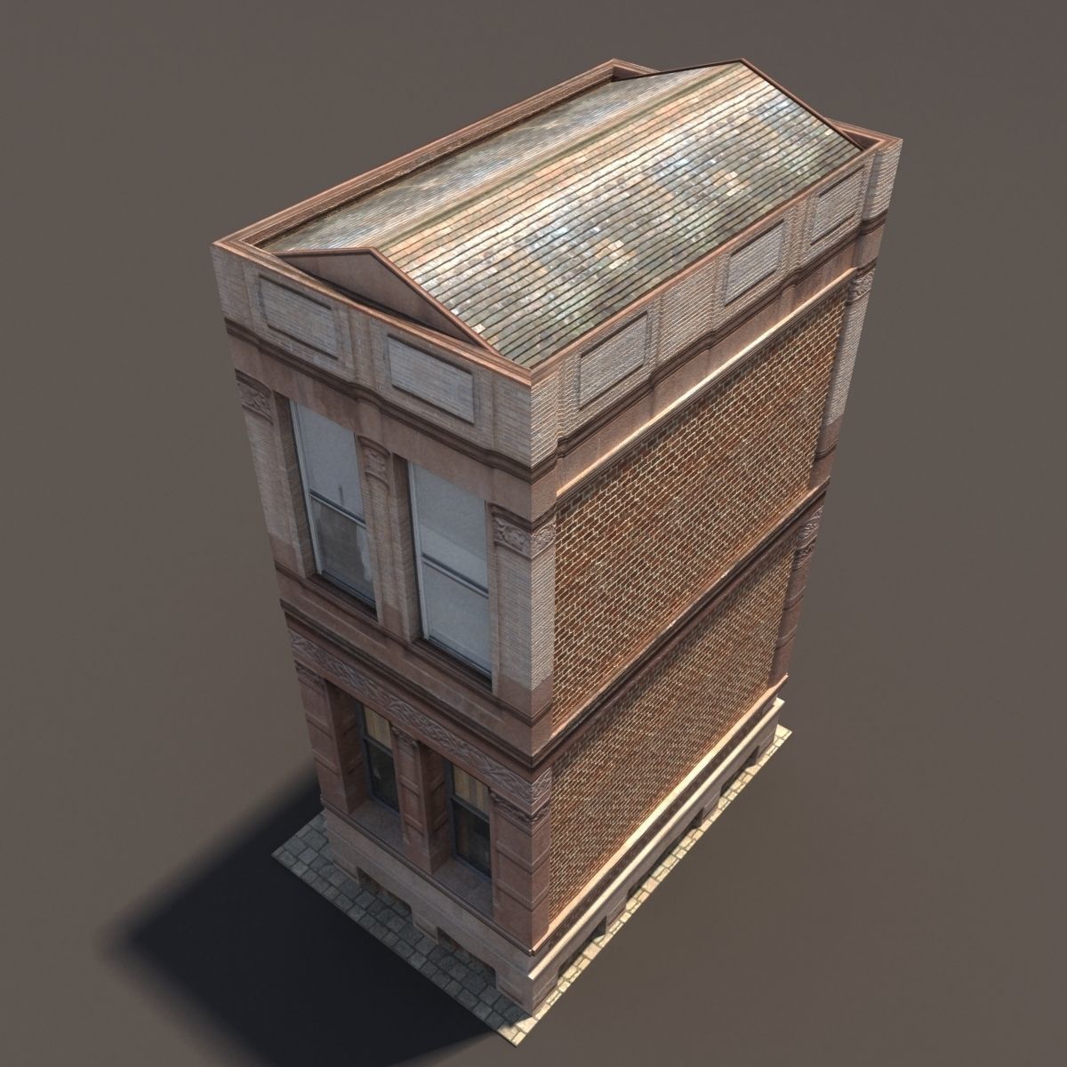 Tenement Low Poly 160 Low-poly 3D model_2