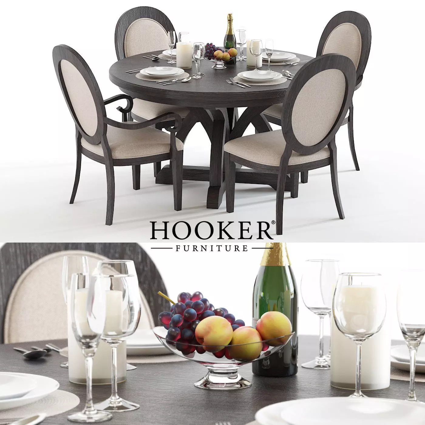 Hooker Corsica 02 Dining Set 3D model