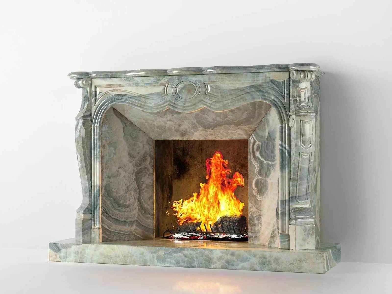Classic Marble Fireplace 01 3D model_0