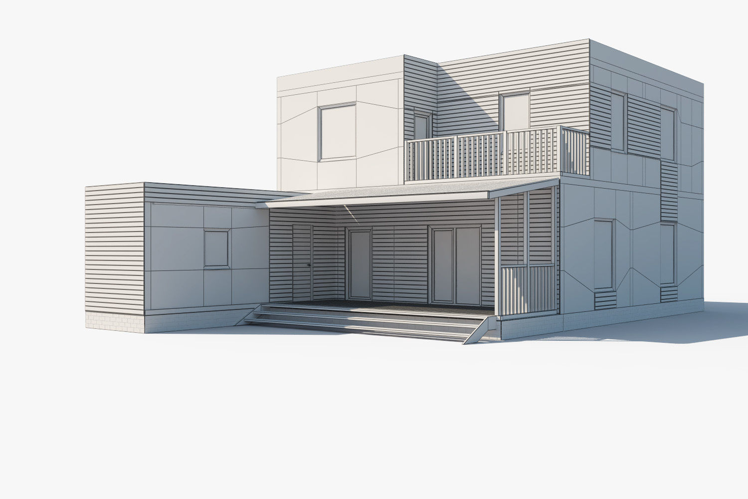 Modern house 3D model_3