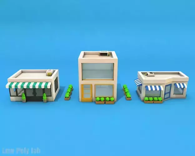 Cartoon City Buildings