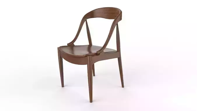 Modern Wood Chair 03 Low-poly 3D model