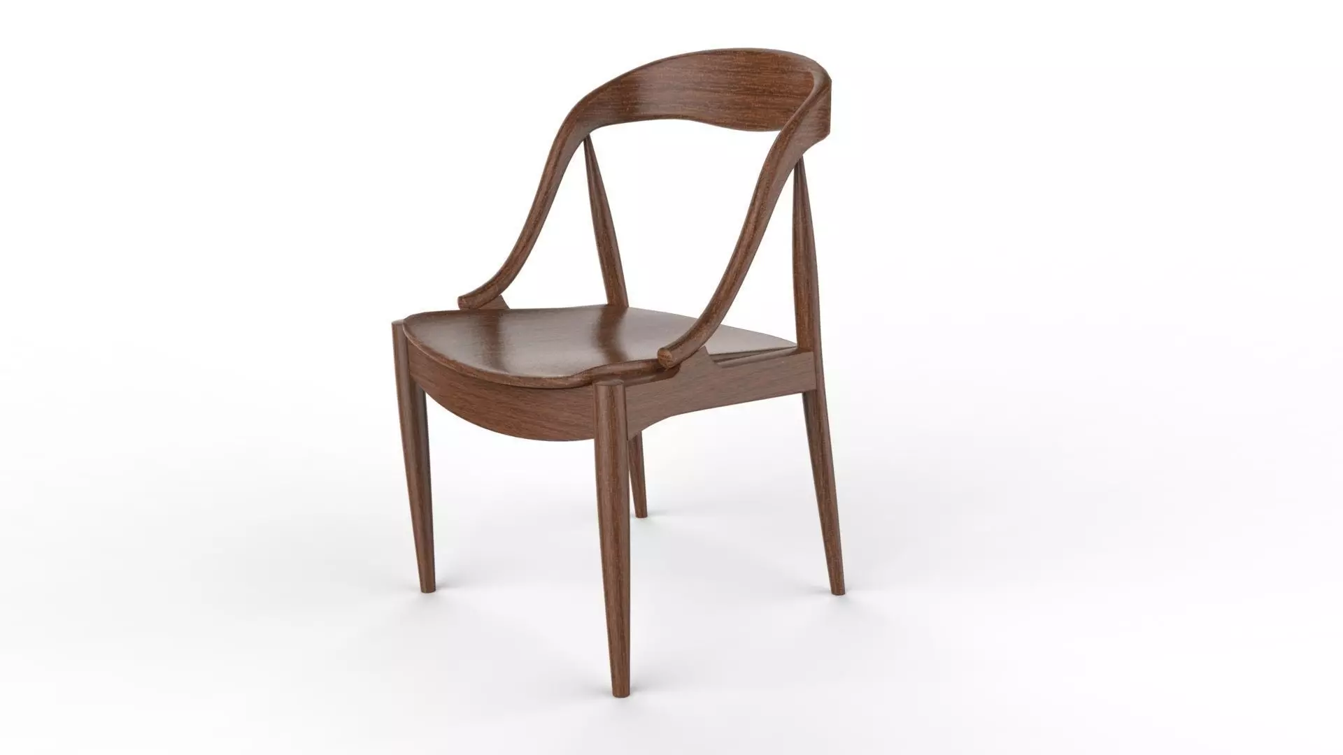 Modern Wood Chair 03 Low-poly 3D model_0