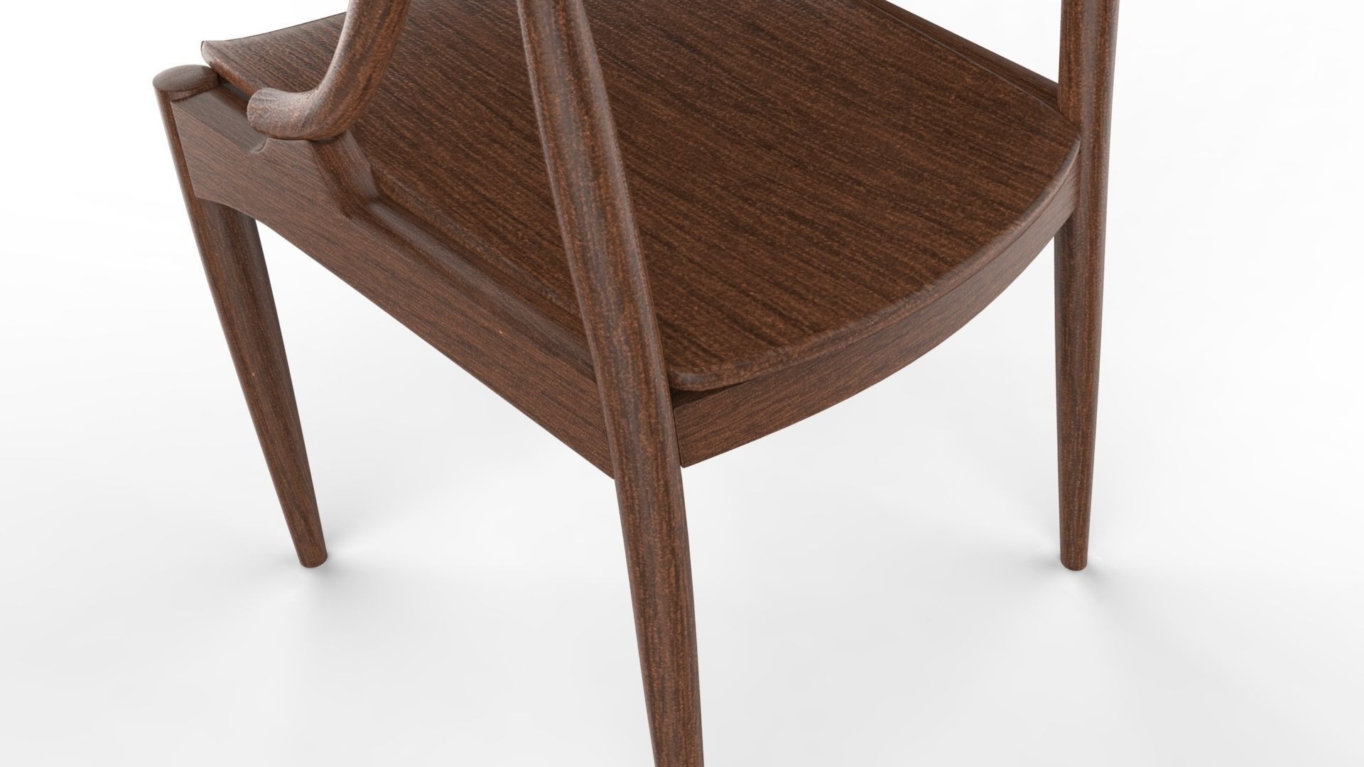 Modern Wood Chair 03 Low-poly 3D model_1