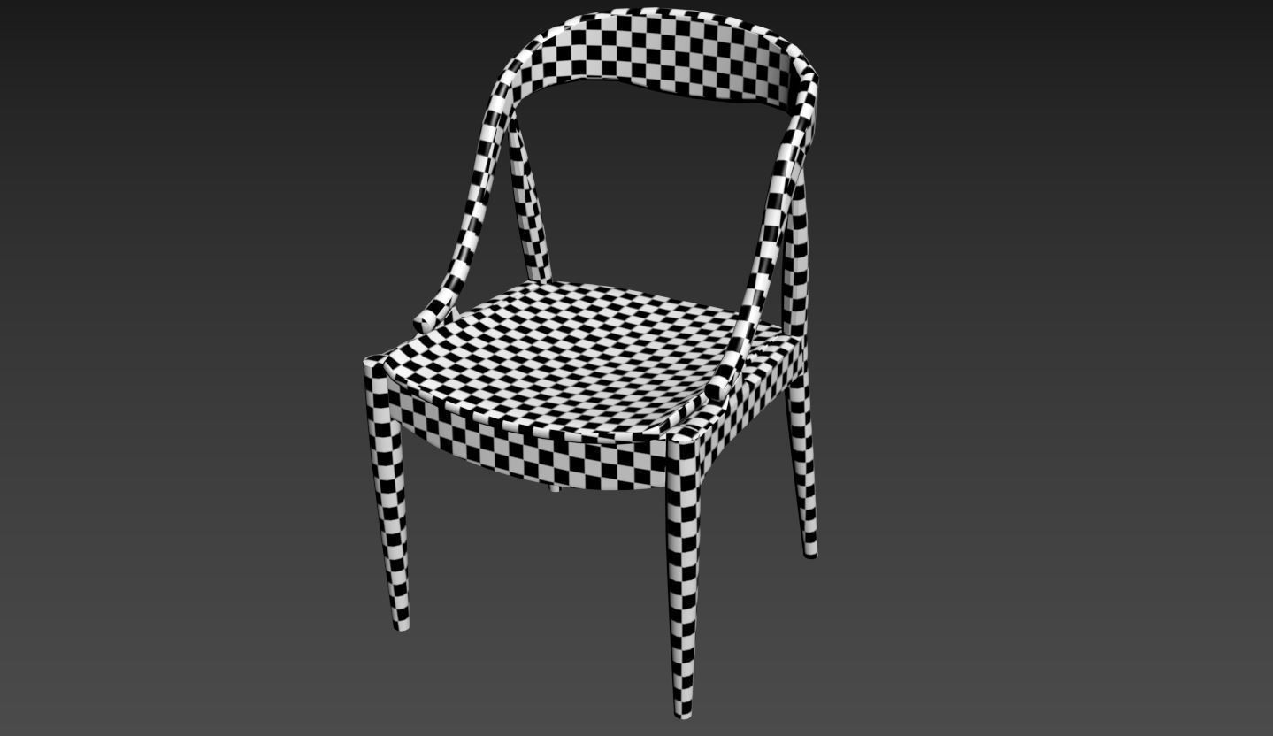 Modern Wood Chair 03 Low-poly 3D model_3