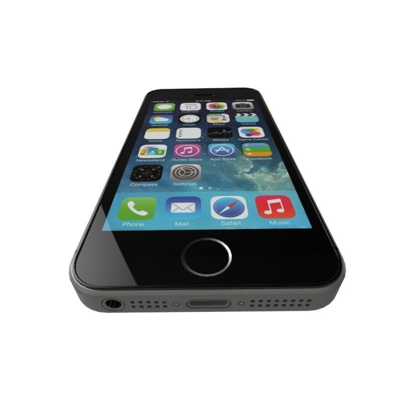 Apple iPhone 5s Space Gray Low-poly 3D model_5
