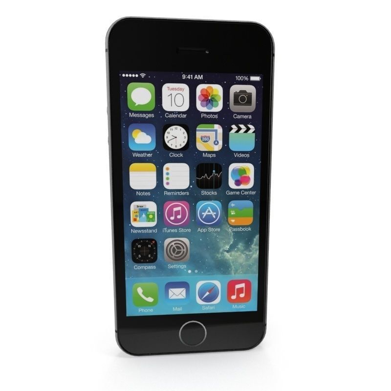 Apple iPhone 5s Space Gray Low-poly 3D model_4