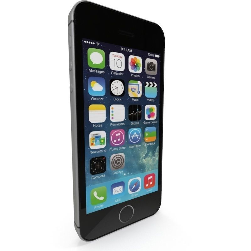 Apple iPhone 5s Space Gray Low-poly 3D model_3