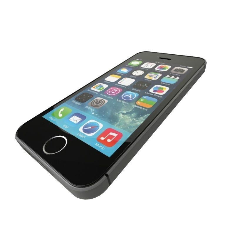 Apple iPhone 5s Space Gray Low-poly 3D model_6