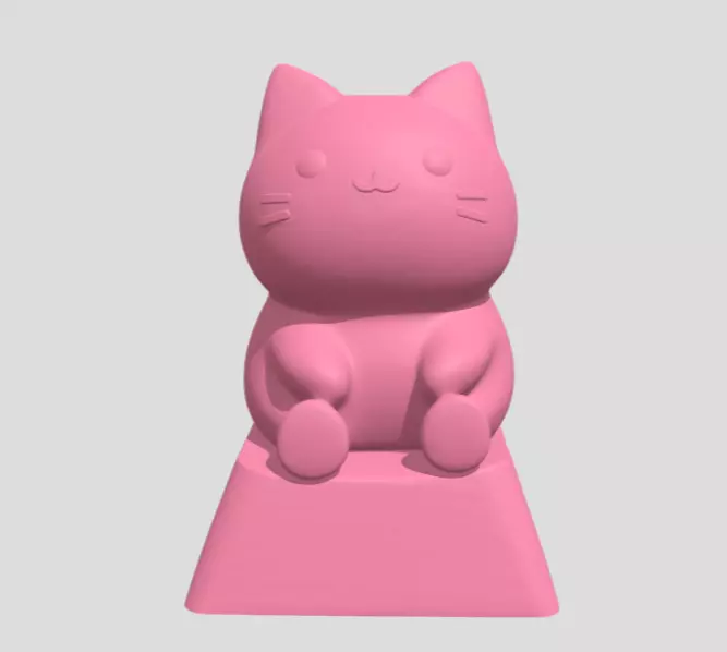cute cat sitting on a keycap 3D print model