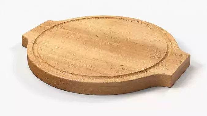 Round Wooden Serving Board 3D model