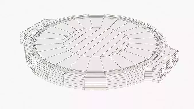 Round Wooden Serving Board 3D model 7
